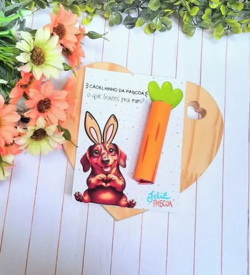 Card com Chocolate Baton- Páscoa