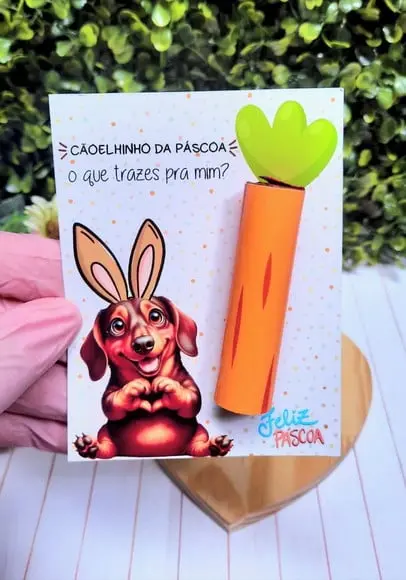 Card com Chocolate Baton- Páscoa