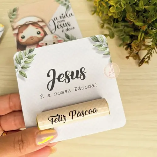Card com Chocolate Baton- Páscoa
