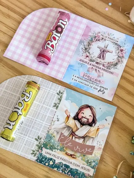 Card com Chocolate Baton- Páscoa