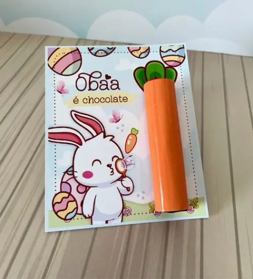 Card com Chocolate Baton- Páscoa