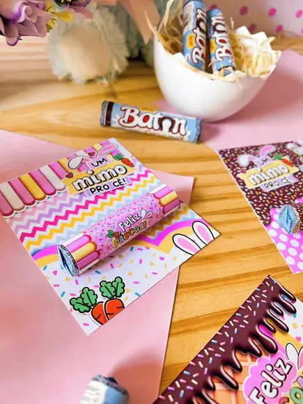 Card com Chocolate Baton- Páscoa