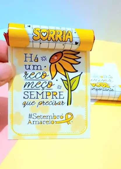 Card com Chocolate Baton- Setembro Amarelo