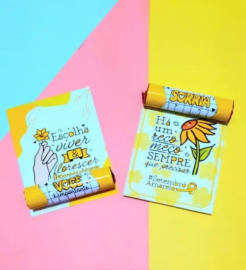 Card com Chocolate Baton- Setembro Amarelo