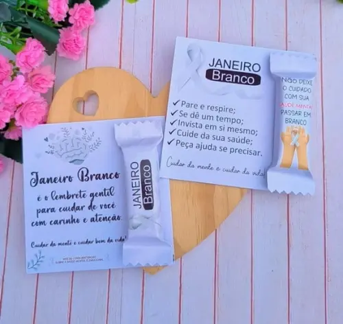Card com Chocolate Bis- Janeiro Branco