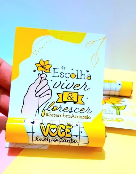 Card com Chocolate Baton- Setembro Amarelo