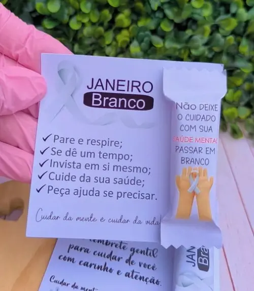 Card com Chocolate Bis- Janeiro Branco