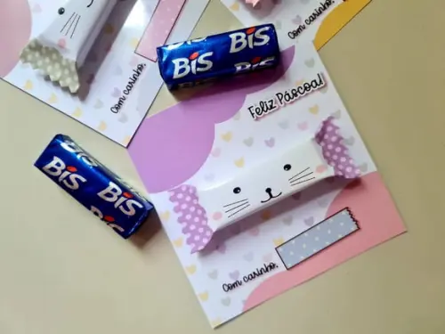 Card com Chocolate Bis- Páscoa
