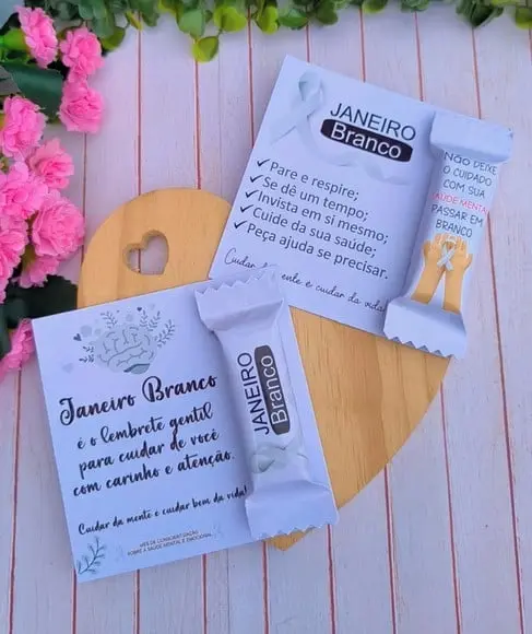 Card com Chocolate Bis- Janeiro Branco