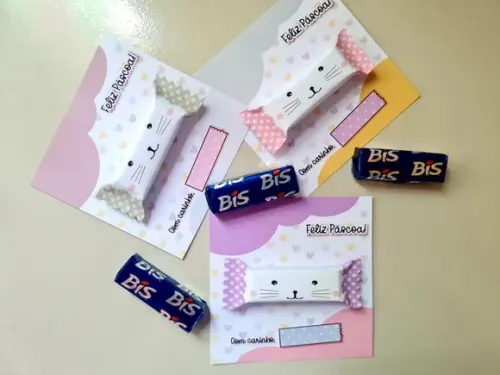 Card com Chocolate Bis- Páscoa