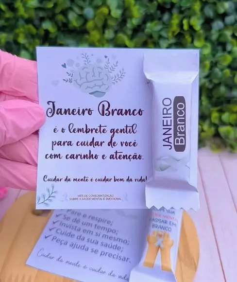 Card com Chocolate Bis- Janeiro Branco