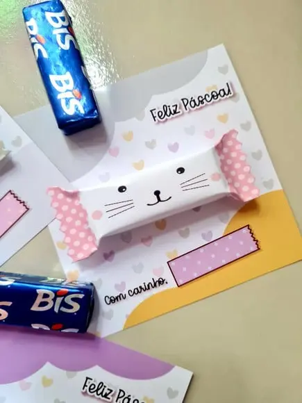 Card com Chocolate Bis- Páscoa
