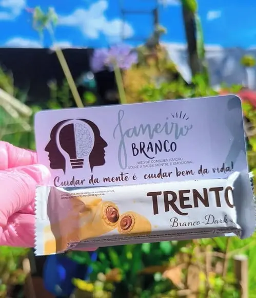 Card com Chocolate Trento- Janeiro Branco