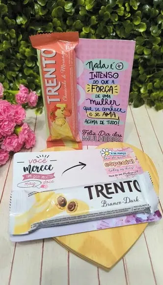 Card com Chocolate Trento- Dia da Mulher