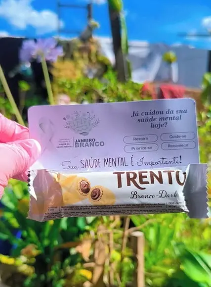Card com Chocolate Trento- Janeiro Branco