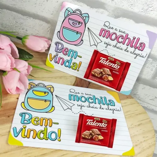 Card com Chocolate Talento Pequeno- Volta as Aulas