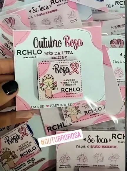 Card com Chocolatinho Cacau Show 5g- Outubro Rosa
