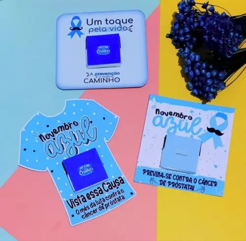 Card com Chocolatinho Cacau Show 5g- Novembro Azul