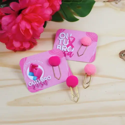 Card com Clip- Outubro Rosa