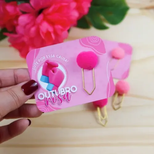 Card com Clip- Outubro Rosa