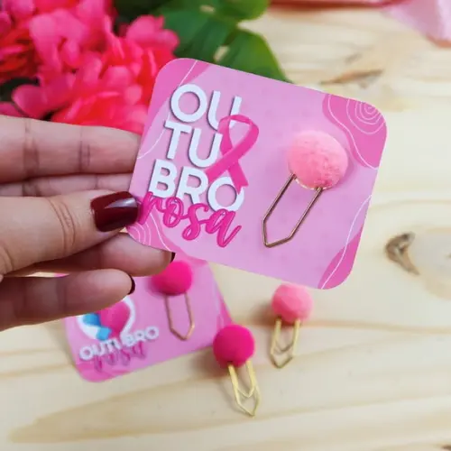 Card com Clip- Outubro Rosa
