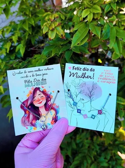 Card com Colar - Dia da Mulher