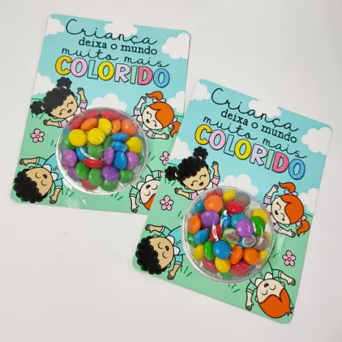 Card com Coloreti (chocolatinhos)- Dia das Crianças