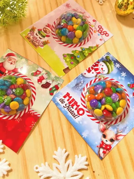 Card com Coloreti (chocolatinhos)- Natal