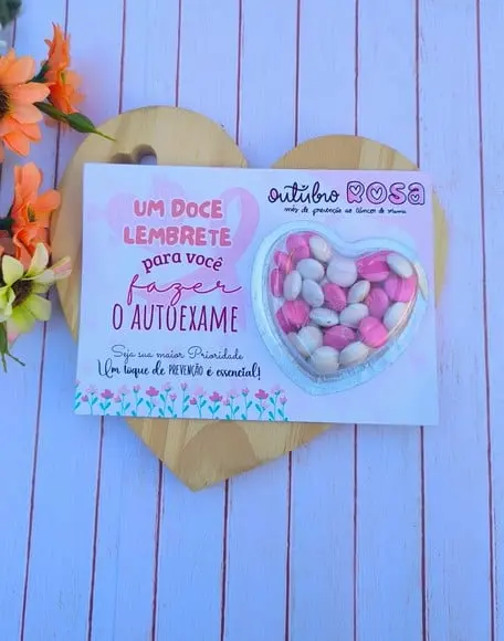 Card com Coloreti (confeti Chocolate)- Outubro Rosa