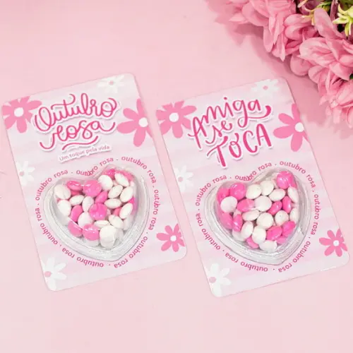 Card com Coloreti (confeti)- Outubro Rosa