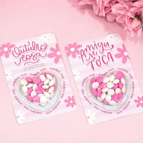 Card com Coloreti (confeti)- Outubro Rosa