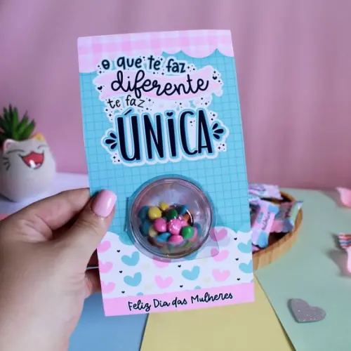 Card com Coloreti (docinhos) Dia da Mulher