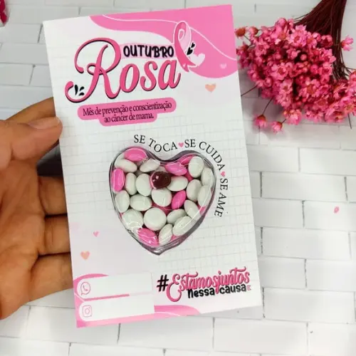 Card com Coloreti (docinho)- Outubro Rosa