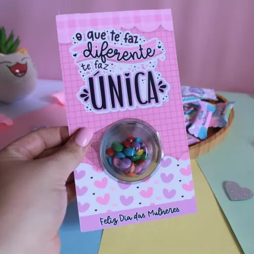 Card com Coloreti (docinhos) Dia da Mulher