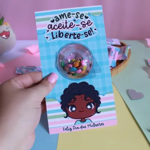 Card com Coloreti (docinhos) Dia da Mulher