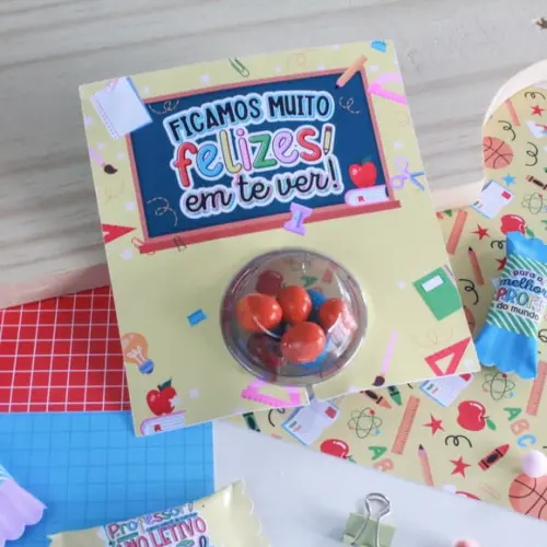 Card com Coloreti (docinhos)- Volta as Aulas