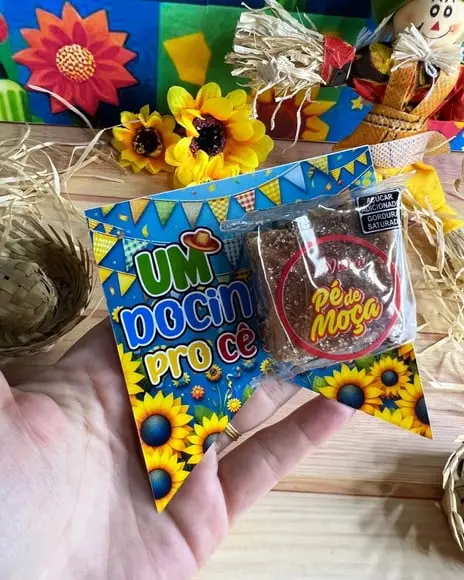 Card com Docinho Pé de Moça- Festa Junina