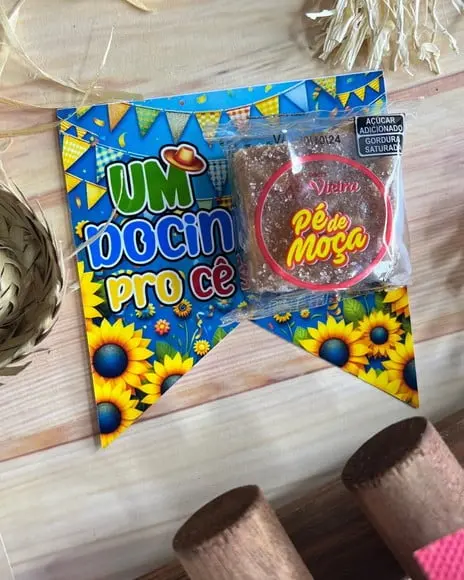 Card com Docinho Pé de Moça- Festa Junina