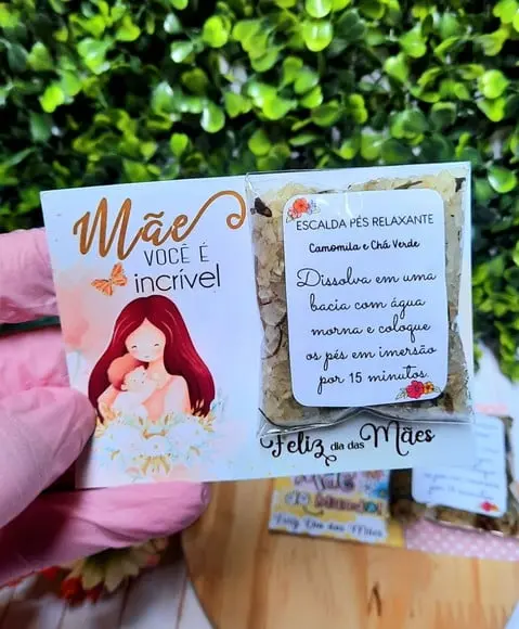 Card com Escalda Pés- Dia das Mães