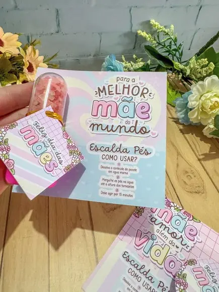 Card com Escalda Pés- Dia das Mães