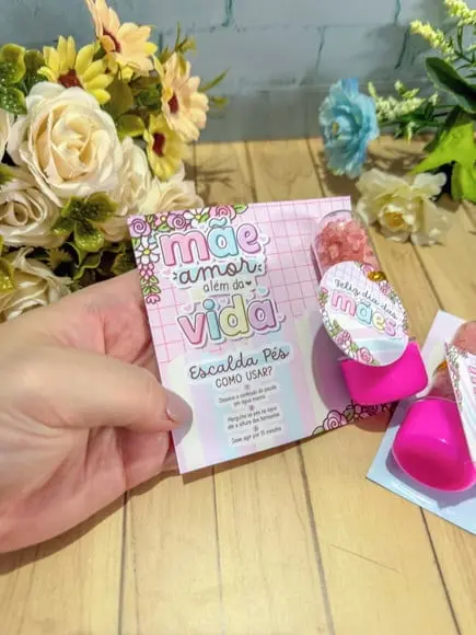 Card com Escalda Pés- Dia das Mães