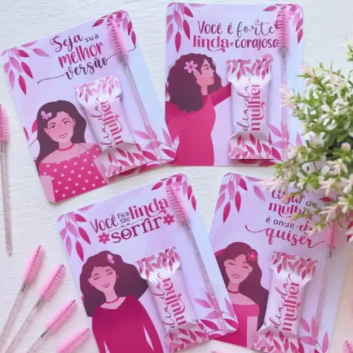 Card com Escovinha e Balinha- Dia da Mulher