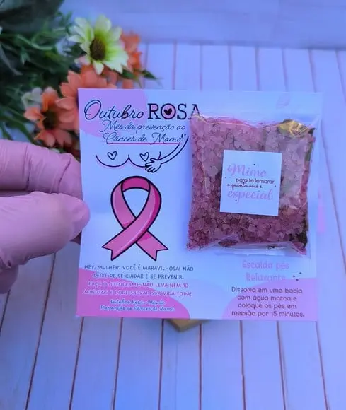 Card com Escalda Pés- Outubro Rosa