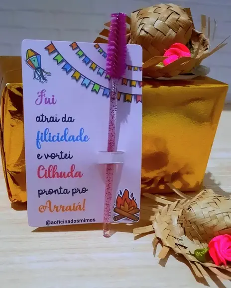 Card com Escovinha ou Mini Lixa- Festa Junina