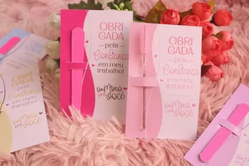 Card Com Escovinha Ou Mini Lixa- Mimo Cliente