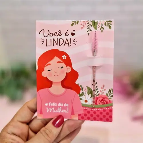 Card com Escovinha- Dia da Mulher