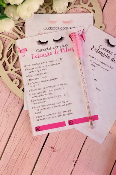 Card com Escovinha- Extensão de Cílios