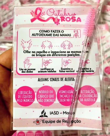 Card com Escovinha- Outubro Rosa