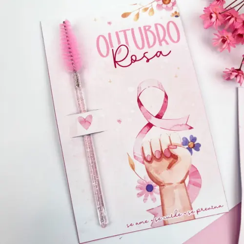 Card com Escovinha- Outubro Rosa
