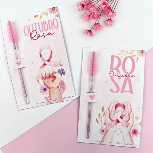 Card com Escovinha- Outubro Rosa